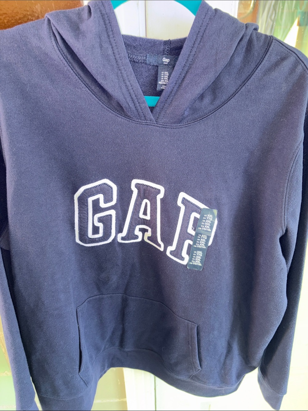 GAP Navy Pullover Hoodie with White Logo
